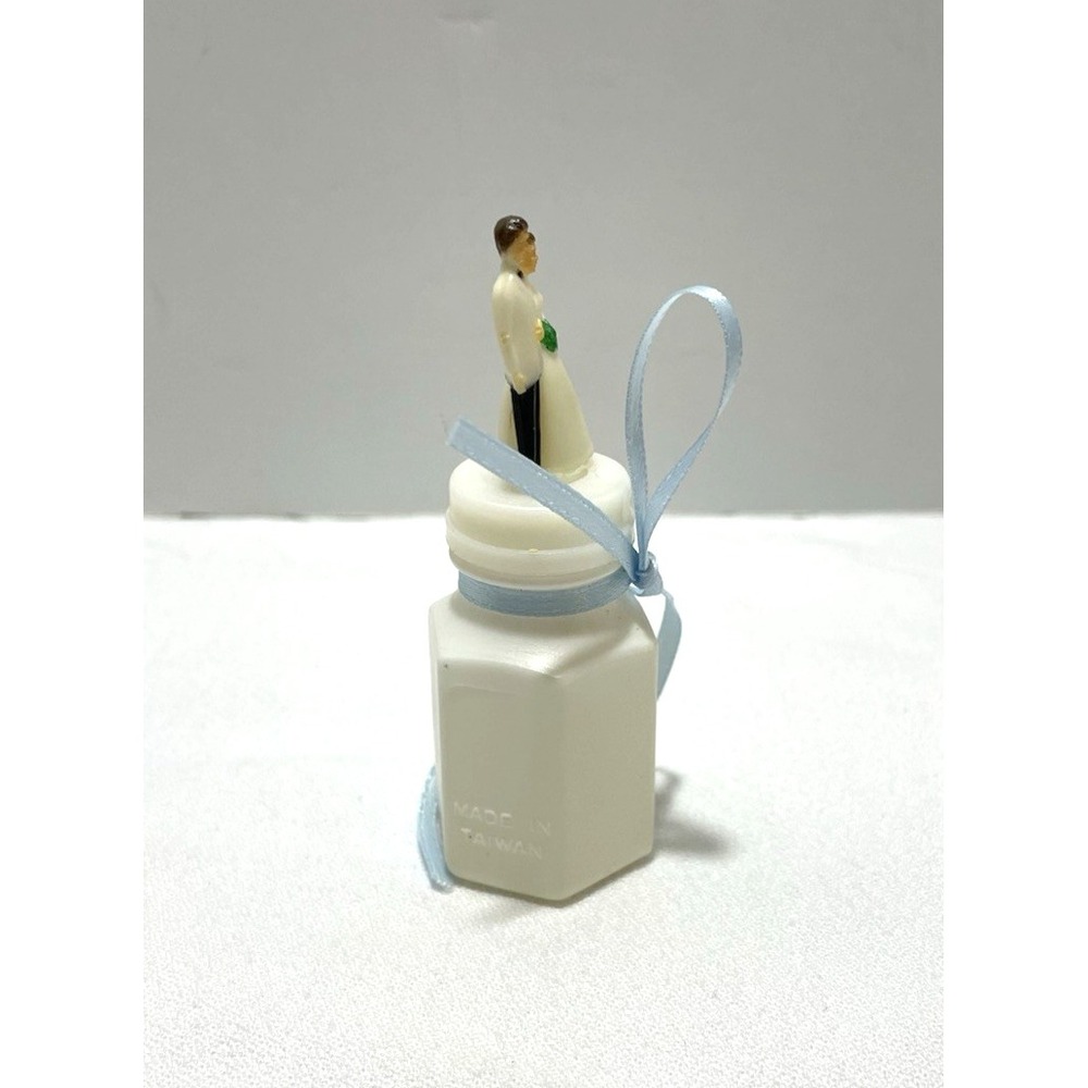 Vintage Bride & Groom Wedding Bubbles Favor Party Anniversary Retro Cake Topper - Picture 7 of 7